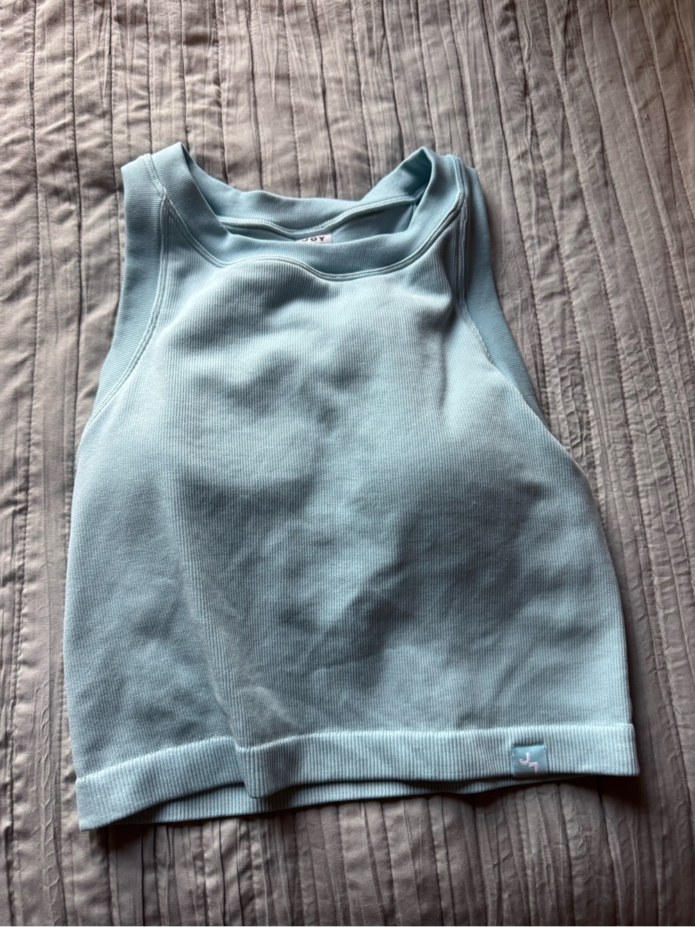 JoyLab Pale Blue Ribbed Crop Tank